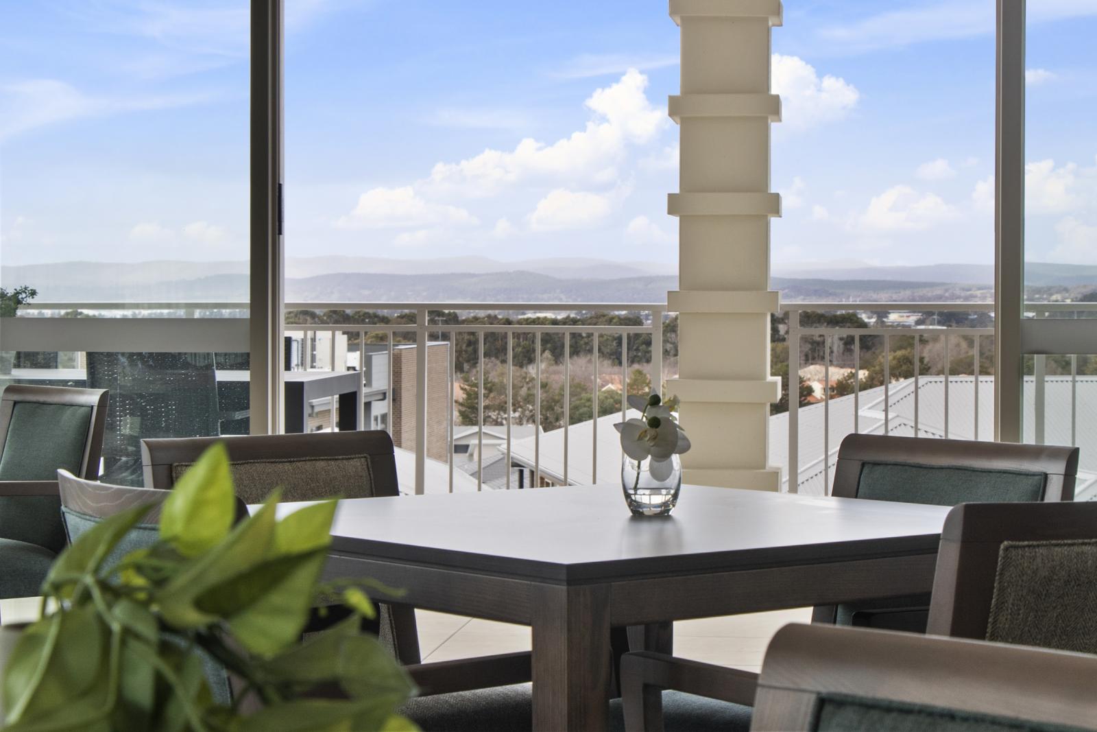 View from the clubhouse at The Aerie retirement living project in Canberra