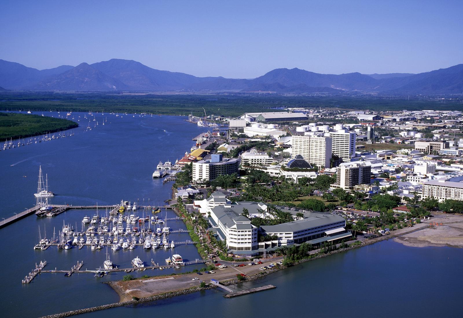 Aerial view of Cairns in Far North Queensland